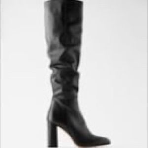 Zara Leather High Leg Heeled Boot